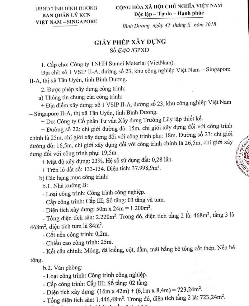 cấp giấy phép xây dựng trong khu công nghiệp